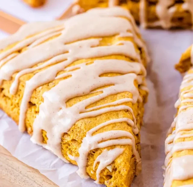 Pumpkin Scones with Maple Glaze
